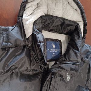 US Polo Assn Puffer Jacket Coat Men Size XL Black High neck